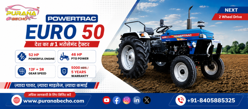 Powertrac Euro 50 NEXT (2WD) Tractor: Price, Features, Specifications & Performance Review